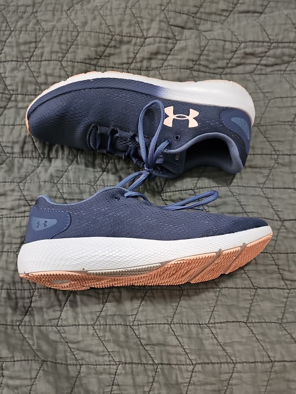 Under Armour Navy and Peach Women's Athletic Sneakers